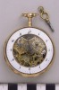 Kapesní hodinky pánské, zlato, mosaz, smalt, 2. polovina 19. století
